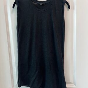 AllSaints Black Asymmetrical Hem Sleeveless Top Size S